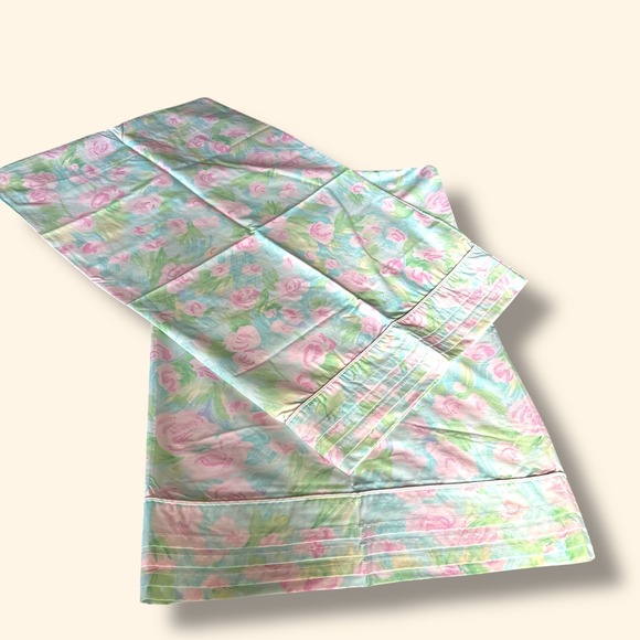 Vintage Eileen West Impressionism Floral Rose Standard Pillowcase Set - Picture 2 of 4